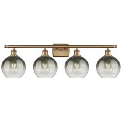 Brookhaven Globe 11"H 4-Light Brushed Brass Vanity Light w/ Slate Shade