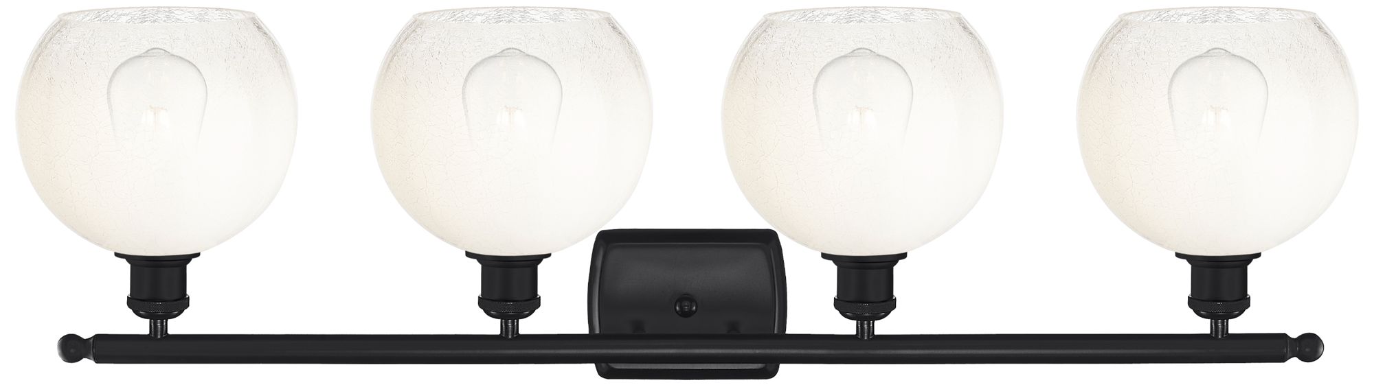 Image 2 Brookhaven Globe 11"H 4-Light Matte Black Bath Vanity Light w/ Opal Shade more views