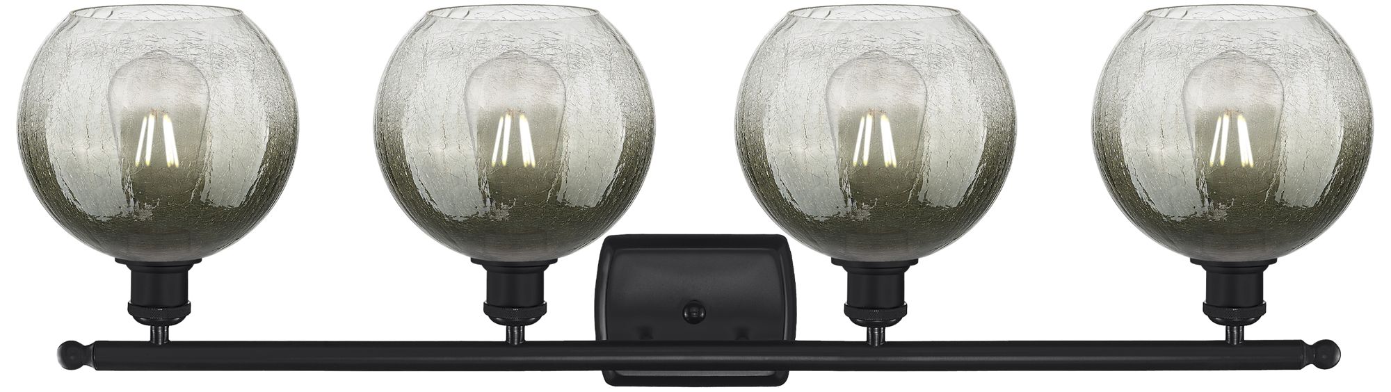 Image 2 Brookhaven Globe 11"H 4-Light Matte Black Bath Vanity Light w/ Slate Shade more views