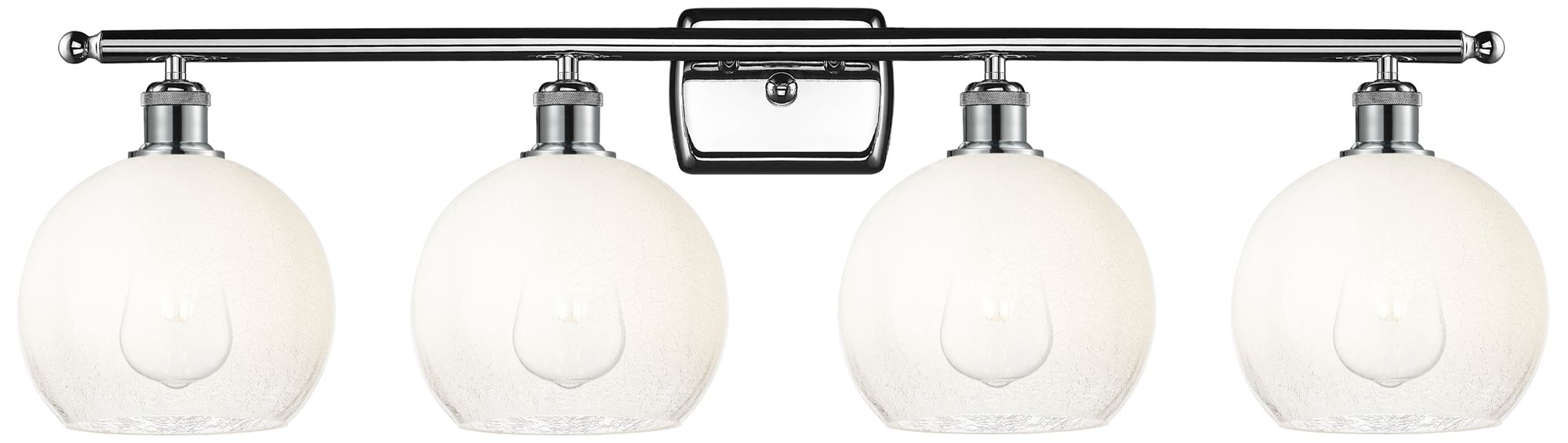 Brookhaven Globe 11"H 4-Light Polished Chrome Vanity Light w/ Opal Shade