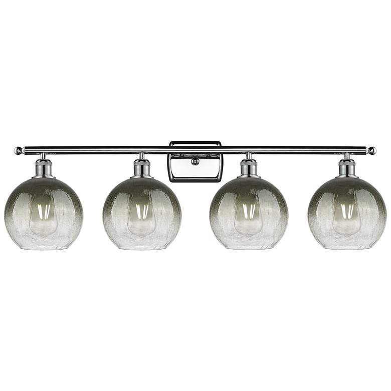 Image 1 Brookhaven Globe 11"H 4-Light Polished Chrome Vanity Light w/ Slate Shade