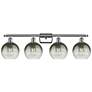 1_Brookhaven Globe 11"H 4-Light Polished Chrome Vanity Light w/ Slate Shade