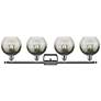 2_Brookhaven Globe 11"H 4-Light Polished Chrome Vanity Light w/ Slate Shade more views