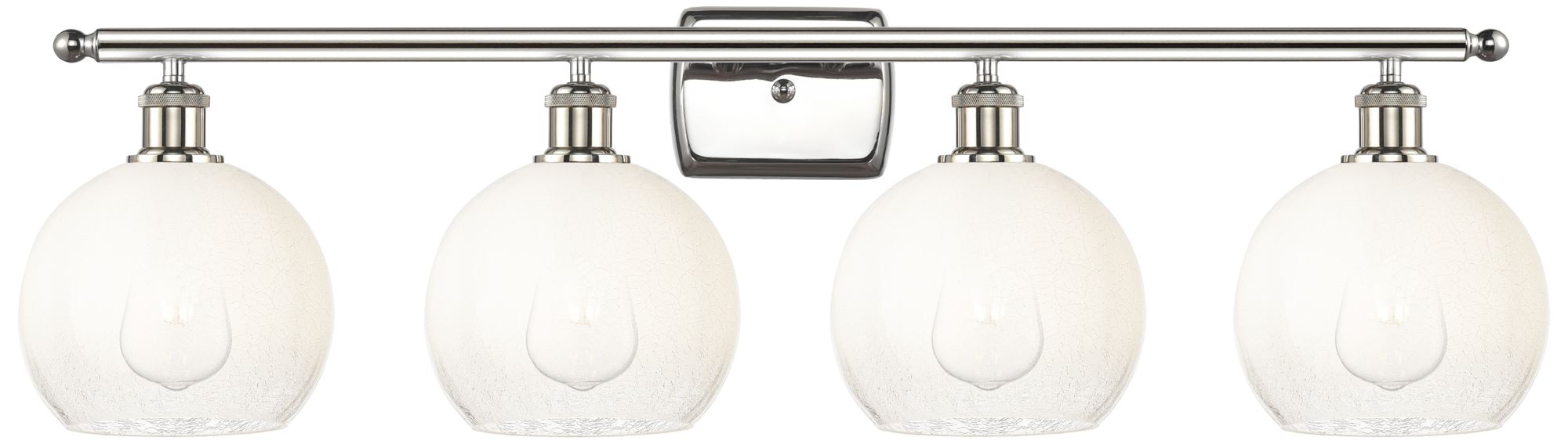 Brookhaven Globe 11"H 4-Light Polished Nickel Vanity Light w/ Opal Shade
