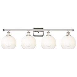 Brookhaven Globe 11"H 4-Light Polished Nickel Vanity Light w/ Opal Shade