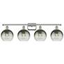 1_Brookhaven Globe 11"H 4-Light Polished Nickel Vanity Light w/ Slate Shade