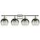 Brookhaven Globe 11"H 4-Light Polished Nickel Vanity Light w/ Slate Shade