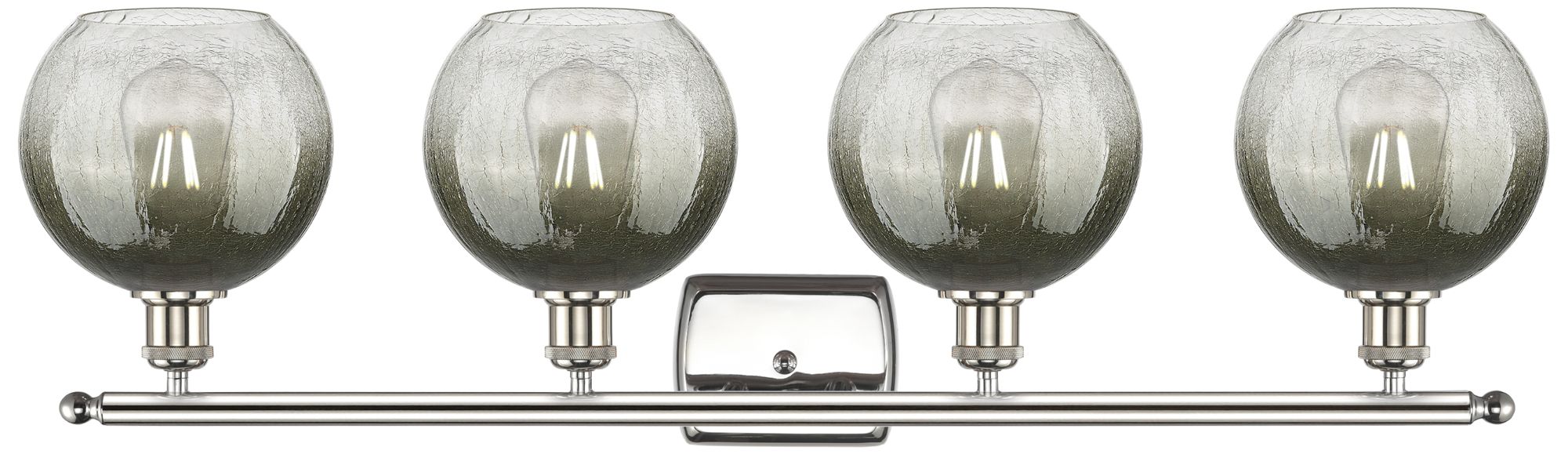 Image 2 Brookhaven Globe 11"H 4-Light Polished Nickel Vanity Light w/ Slate Shade more views