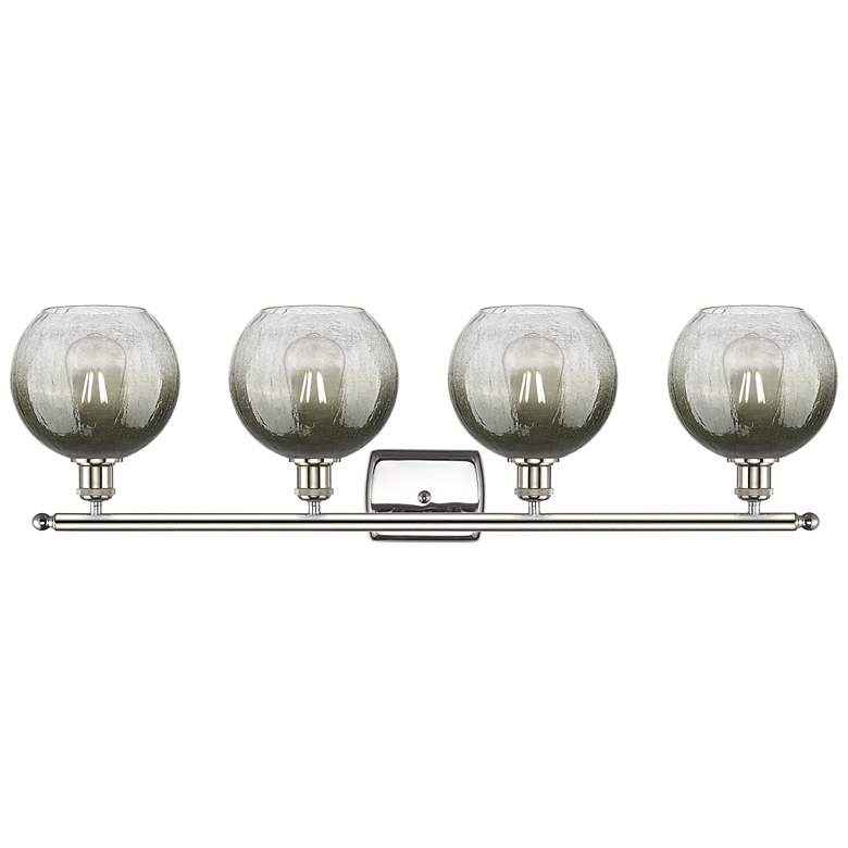 Image 2 Brookhaven Globe 11"H 4-Light Polished Nickel Vanity Light w/ Slate Shade more views