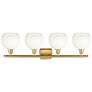 2_Brookhaven Globe 11"H 4-Light Satin Gold Bath Vanity Light w/ Opal Shade more views