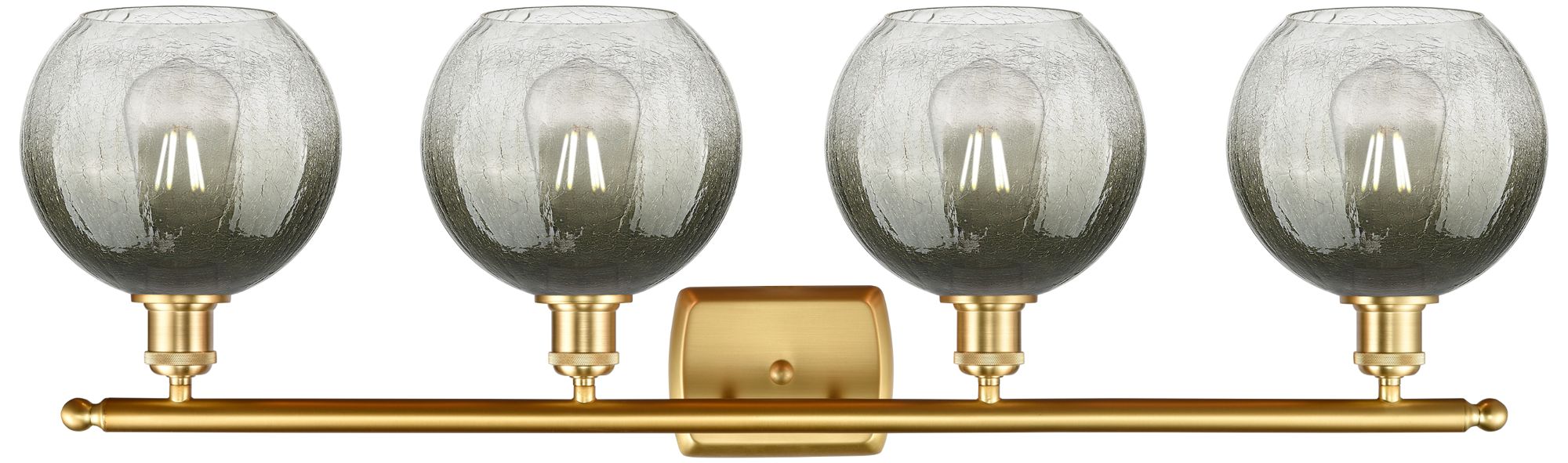 Image 2 Brookhaven Globe 11"H 4-Light Satin Gold Bath Vanity Light w/ Slate Shade more views