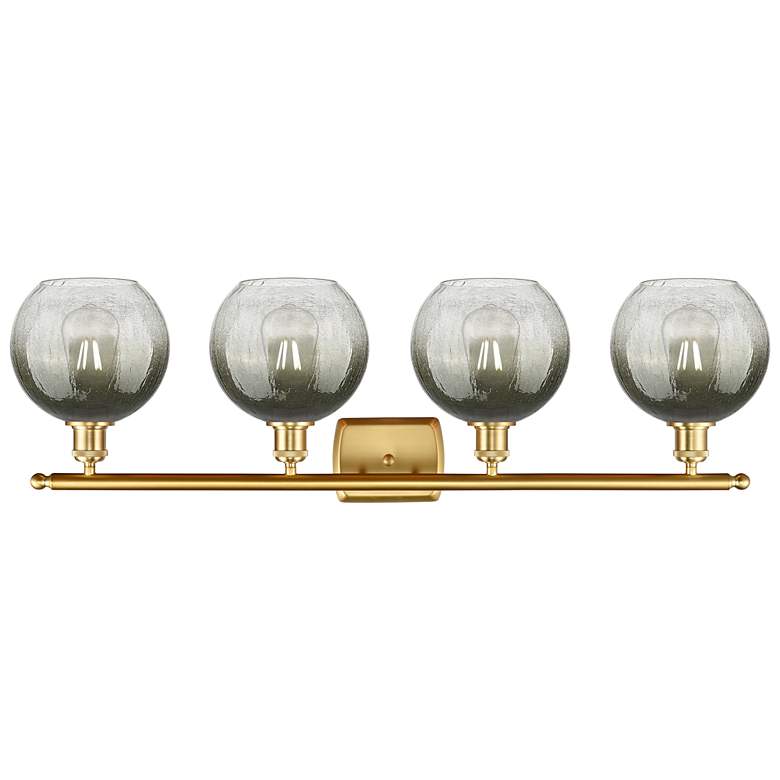 Image 2 Brookhaven Globe 11"H 4-Light Satin Gold Bath Vanity Light w/ Slate Shade more views