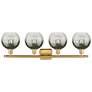 2_Brookhaven Globe 11"H 4-Light Satin Gold Bath Vanity Light w/ Slate Shade more views