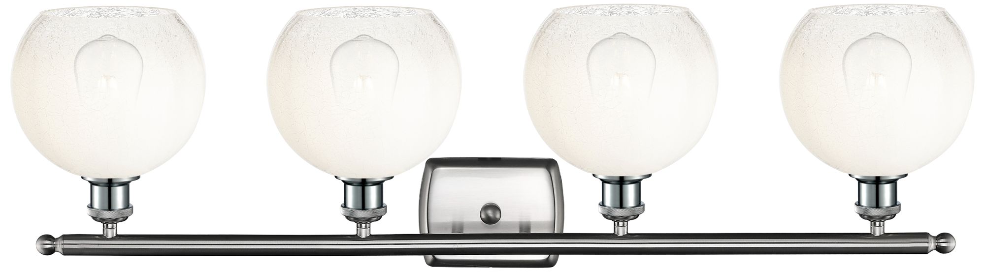 Image 2 Brookhaven Globe 11"H 4-Light Satin Nickel Bath Vanity Light w/ Opal Shade more views