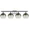 Brookhaven Globe 11"H 4-Light Satin Nickel Bath Vanity Light w/ Slate Shade