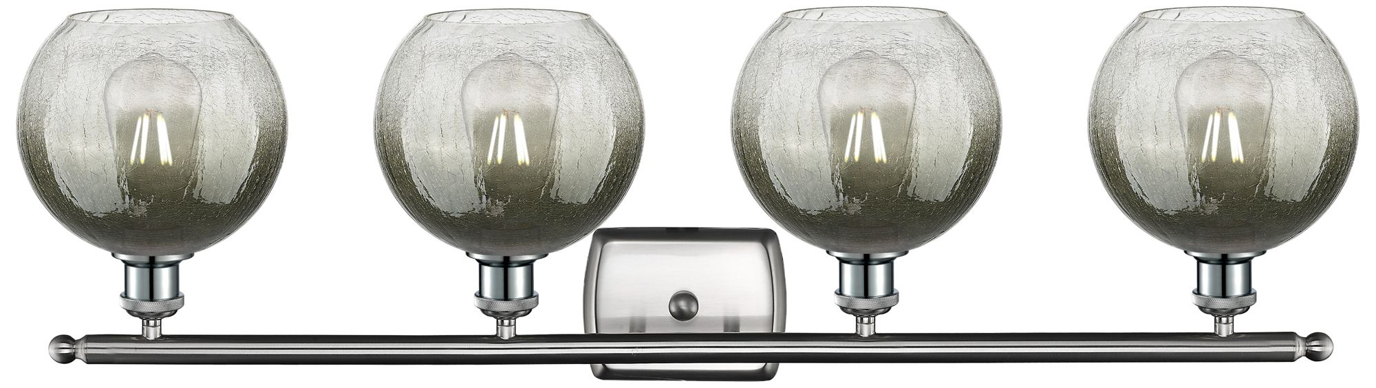 Image 2 Brookhaven Globe 11"H 4-Light Satin Nickel Bath Vanity Light w/ Slate Shade more views