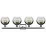 Brookhaven Globe 11"H 4-Light Satin Nickel Bath Vanity Light w/ Slate Shade