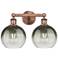 Brookhaven Globe 12"H 2-Light Antique Copper Vanity Light w/ Slate Shade