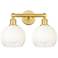 Brookhaven Globe 12"H 2-Light Satin Gold Bath Vanity Light w/ Opal Shade