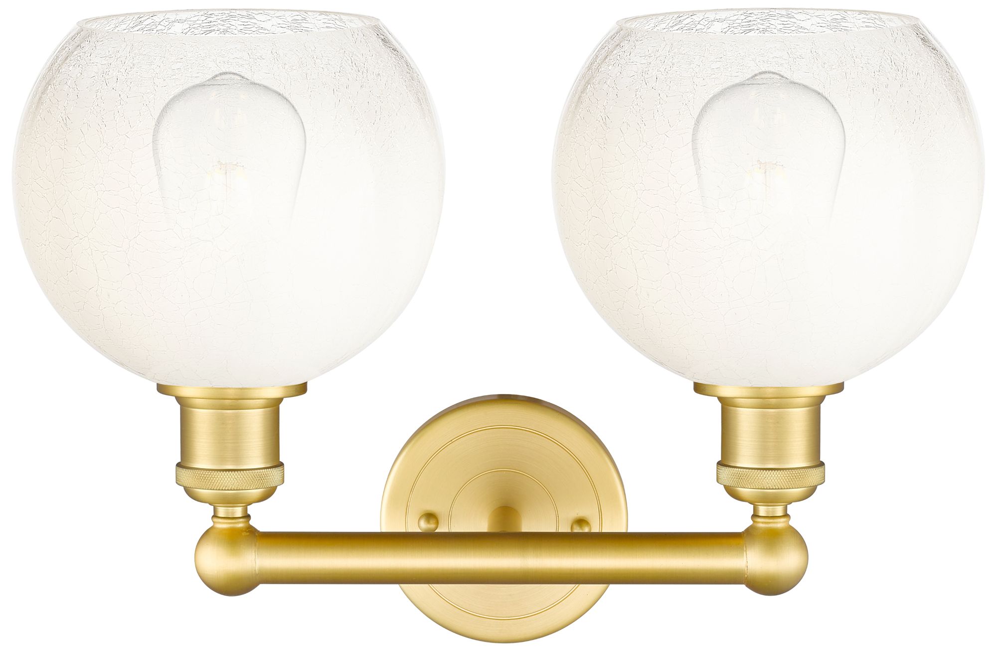Image 2 Brookhaven Globe 12"H 2-Light Satin Gold Bath Vanity Light w/ Opal Shade more views
