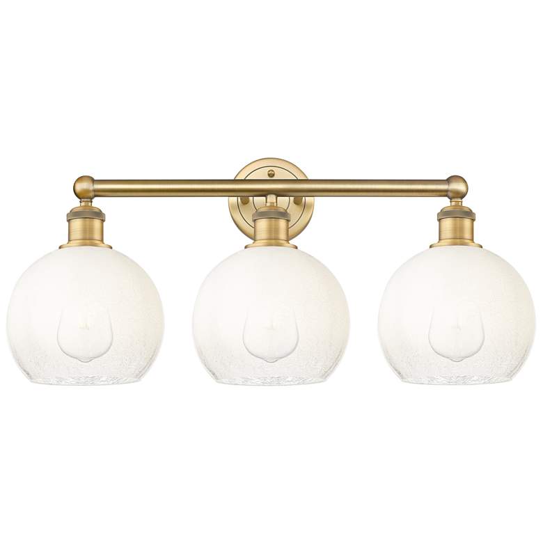 Image 1 Brookhaven Globe 12"H 3-Light Brushed Brass Vanity Light w/ Opal Shade