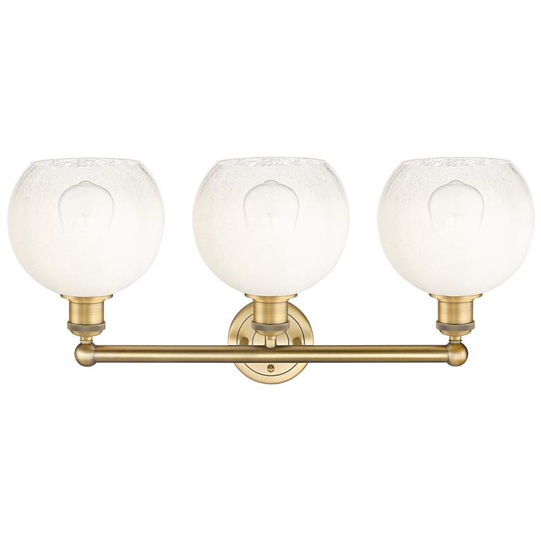 Image 2 Brookhaven Globe 12"H 3-Light Brushed Brass Vanity Light w/ Opal Shade more views