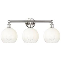 Brookhaven Globe 12"H 3-Light Polished Nickel Vanity Light w/ Opal Shade
