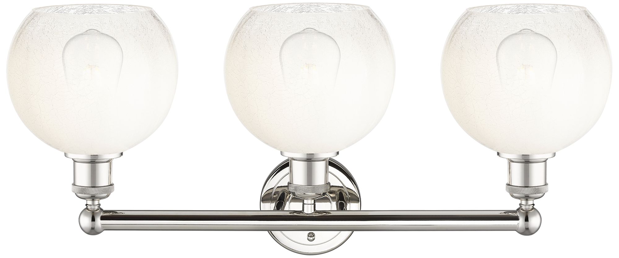 Image 2 Brookhaven Globe 12"H 3-Light Polished Nickel Vanity Light w/ Opal Shade more views