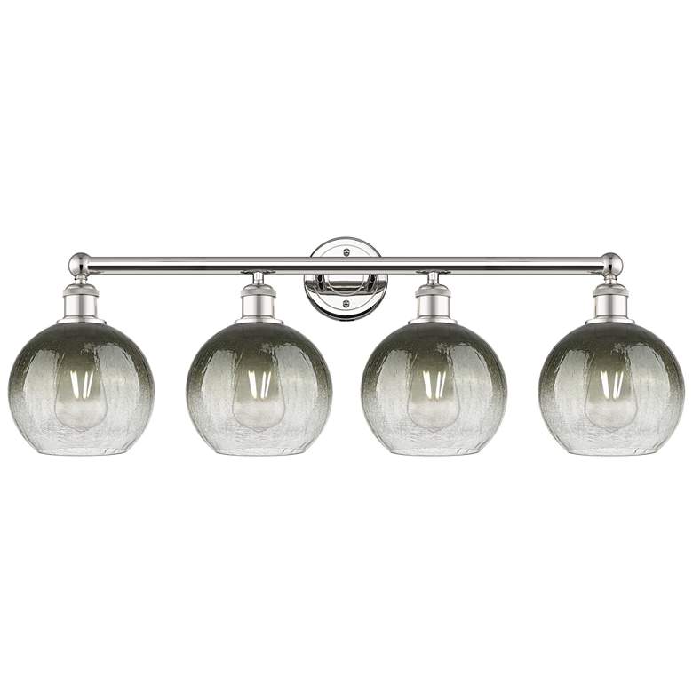 Image 1 Brookhaven Globe 12"H 4-Light Polished Nickel Vanity Light w/ Slate Shade