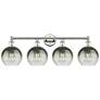 Brookhaven Globe 12"H 4-Light Polished Nickel Vanity Light w/ Slate Shade