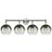 Brookhaven Globe 12"H 4-Light Polished Nickel Vanity Light w/ Slate Shade