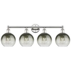 Brookhaven Globe 12"H 4-Light Polished Nickel Vanity Light w/ Slate Shade