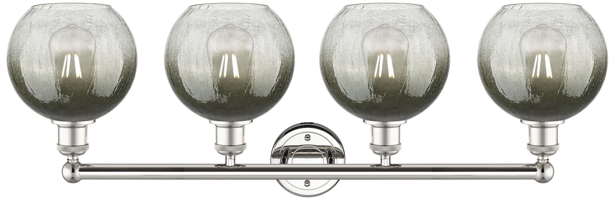Image 2 Brookhaven Globe 12"H 4-Light Polished Nickel Vanity Light w/ Slate Shade more views