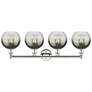Brookhaven Globe 12"H 4-Light Polished Nickel Vanity Light w/ Slate Shade