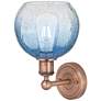 2_Brookhaven Globe 12" High Antique Copper Sconce with Sapphire Blue Shade more views