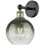 1_Brookhaven Globe 12" High Black Antique Brass Sconce with Slate Shade
