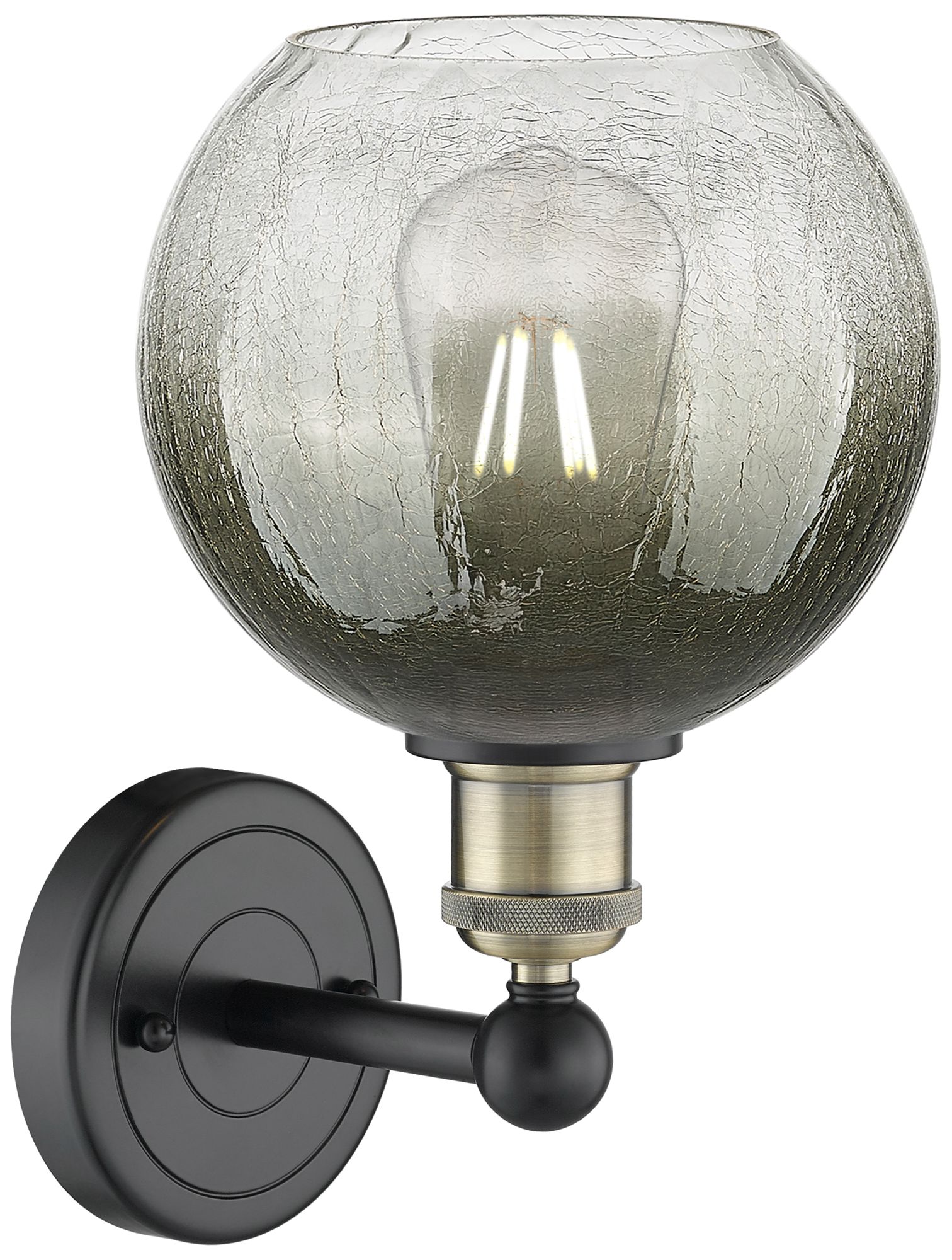 Image 2 Brookhaven Globe 12" High Black Antique Brass Sconce with Slate Shade more views