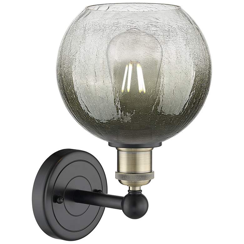 Image 2 Brookhaven Globe 12" High Black Antique Brass Sconce with Slate Shade more views