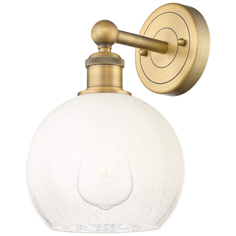Image 1 Brookhaven Globe 12" High Brushed Brass Sconce with Opal Shade