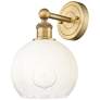 1_Brookhaven Globe 12" High Brushed Brass Sconce with Opal Shade