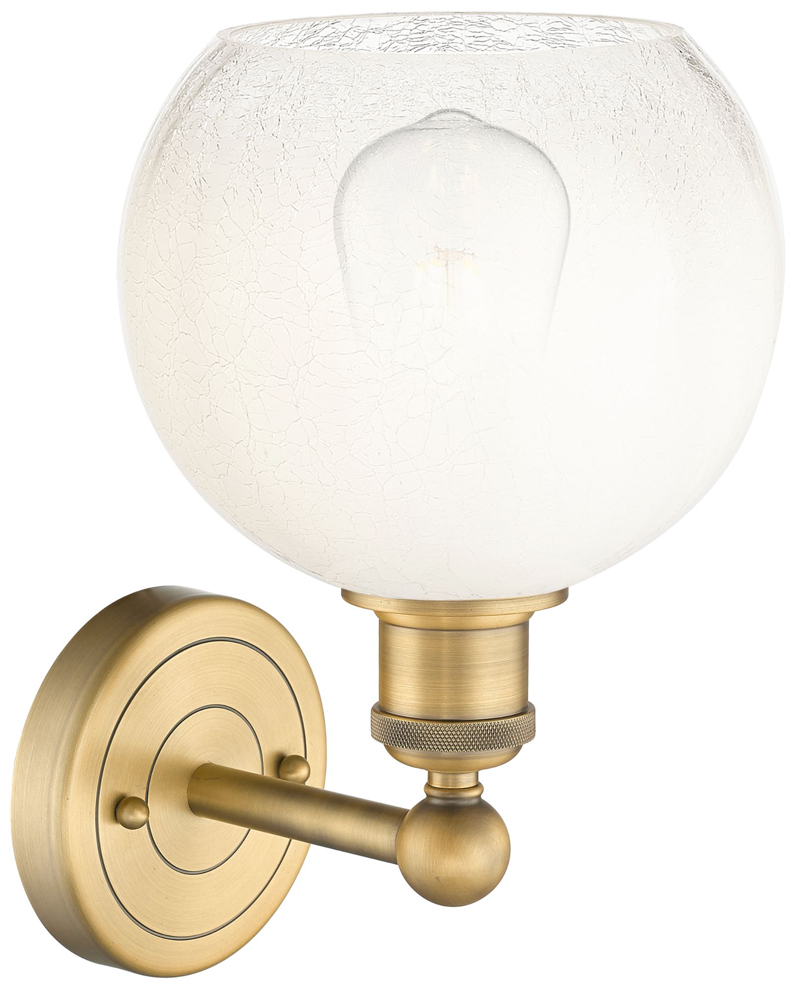Image 2 Brookhaven Globe 12" High Brushed Brass Sconce with Opal Shade more views