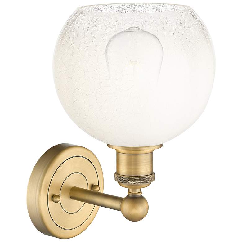 Image 2 Brookhaven Globe 12" High Brushed Brass Sconce with Opal Shade more views