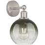 Brookhaven Globe 12" High Brushed Satin Nickel Sconce with Slate Shade