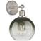 Brookhaven Globe 12" High Brushed Satin Nickel Sconce with Slate Shade