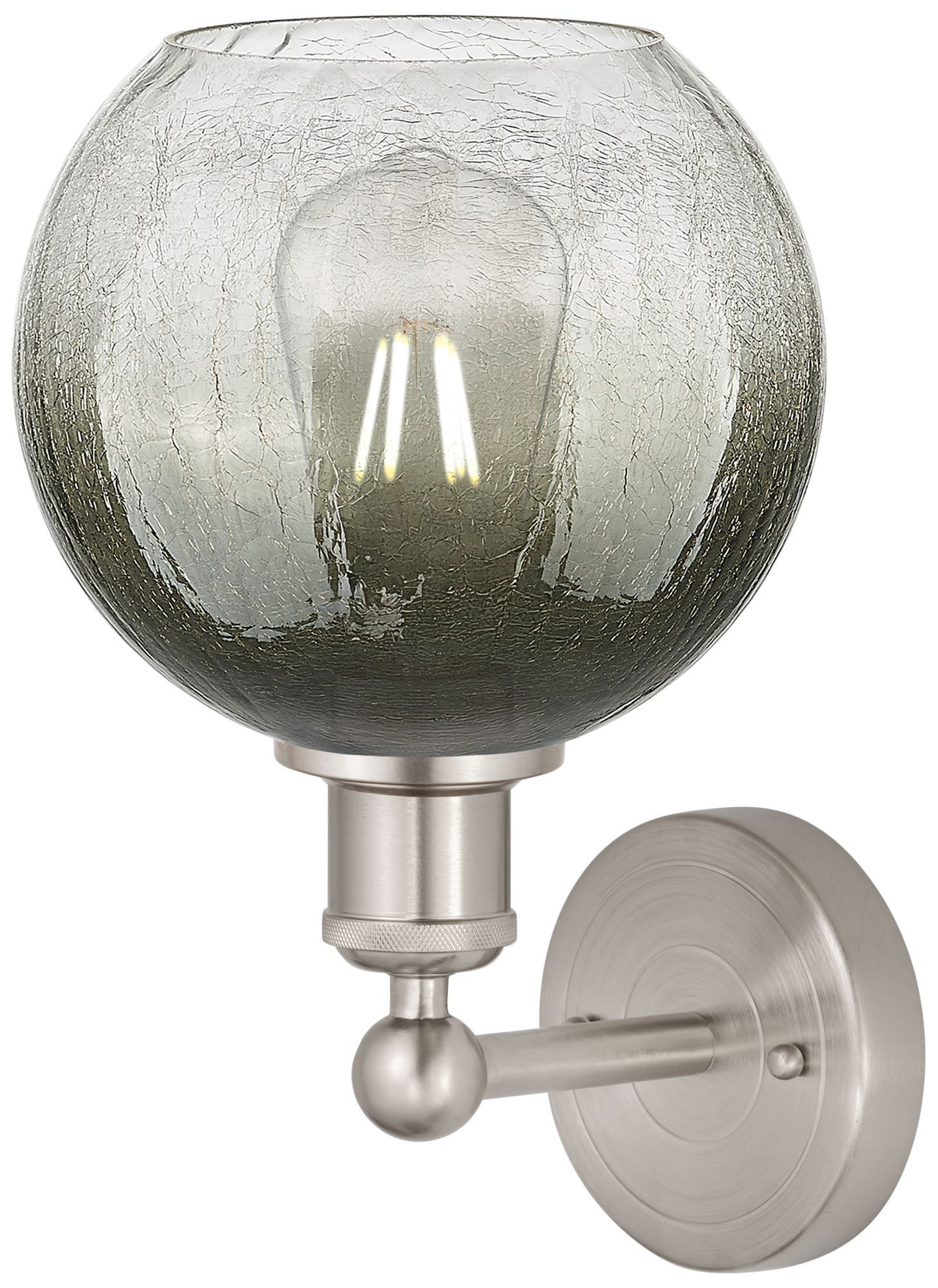 Image 2 Brookhaven Globe 12" High Brushed Satin Nickel Sconce with Slate Shade more views