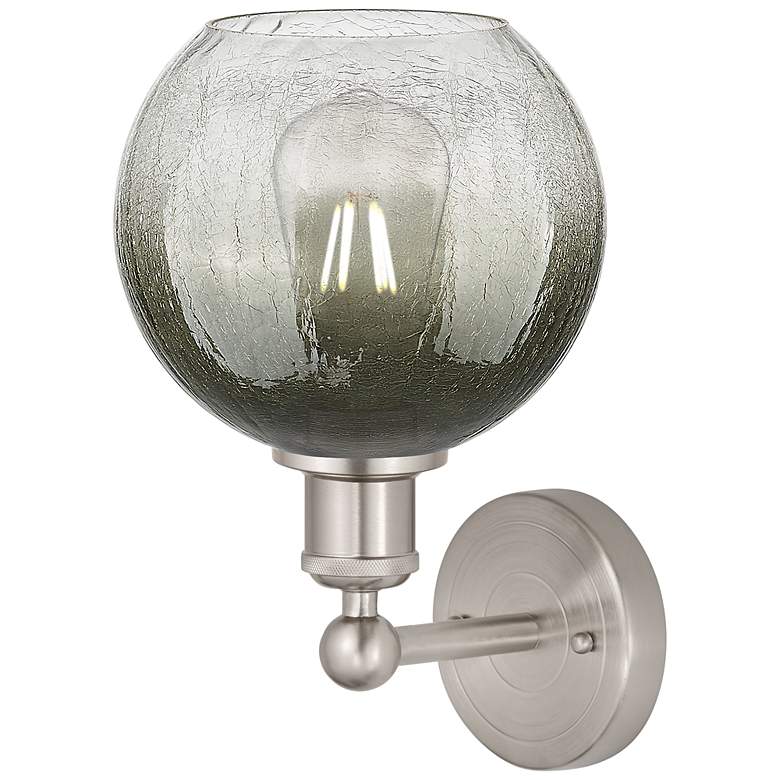 Image 2 Brookhaven Globe 12" High Brushed Satin Nickel Sconce with Slate Shade more views