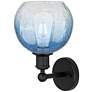 2_Brookhaven Globe 12" High Matte Black Sconce with Sapphire Blue Shade more views