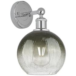 Brookhaven Globe 12" High Polished Chrome Sconce with Slate Shade