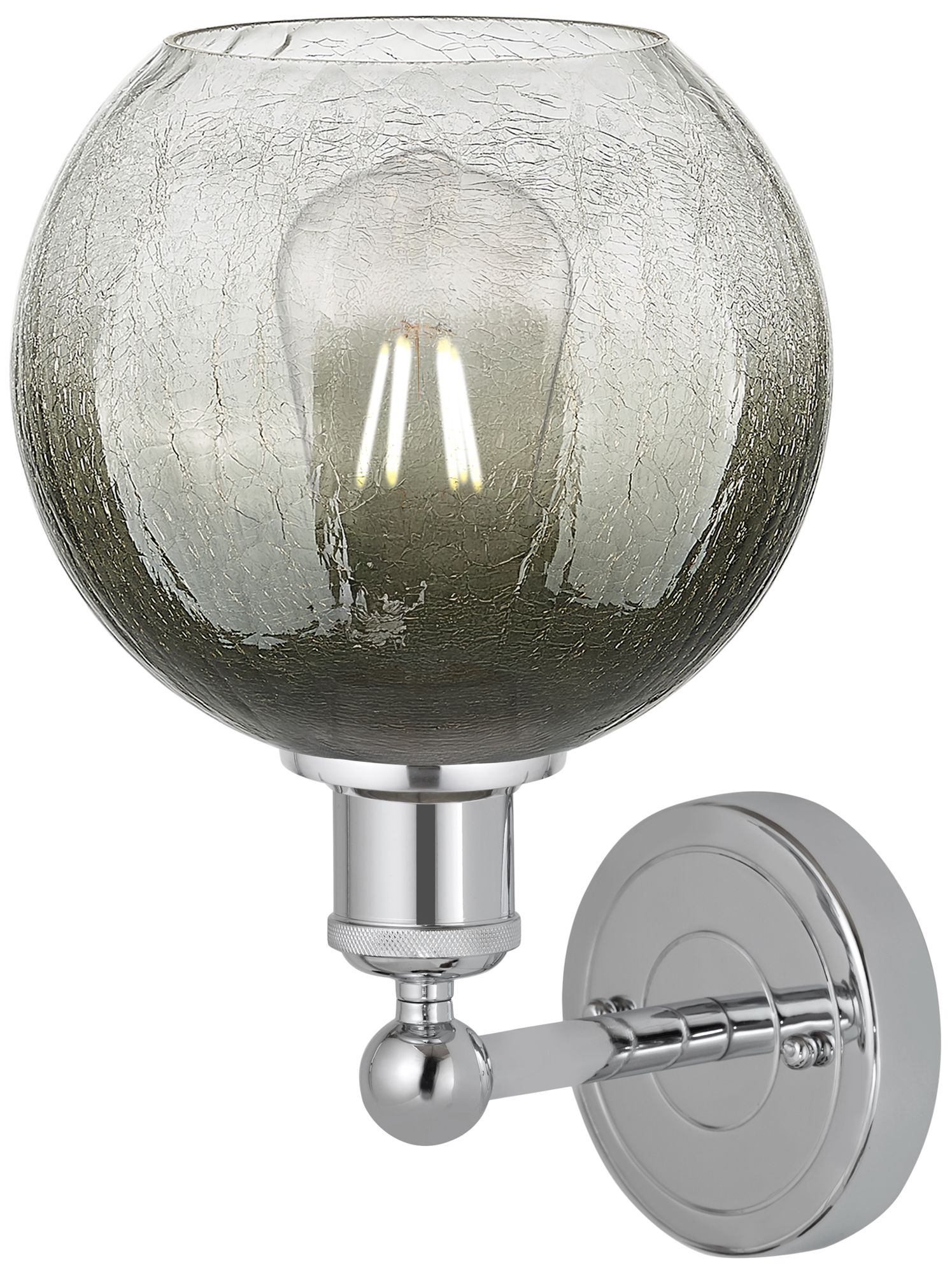 Image 2 Brookhaven Globe 12" High Polished Chrome Sconce with Slate Shade more views