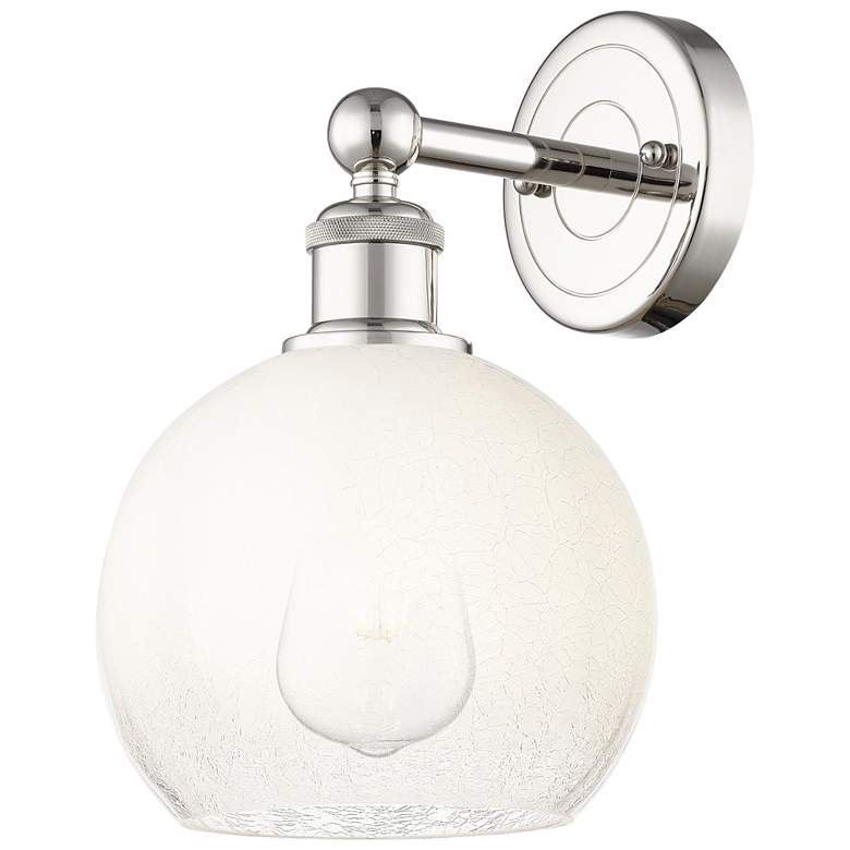 Image 1 Brookhaven Globe 12" High Polished Nickel Sconce with Opal Shade